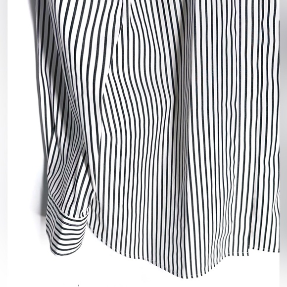 Lauren Ralph Lauren Two Tone White/Black Stripe Cotton Button Down Shirt Size 2X - Picture 6 of 12